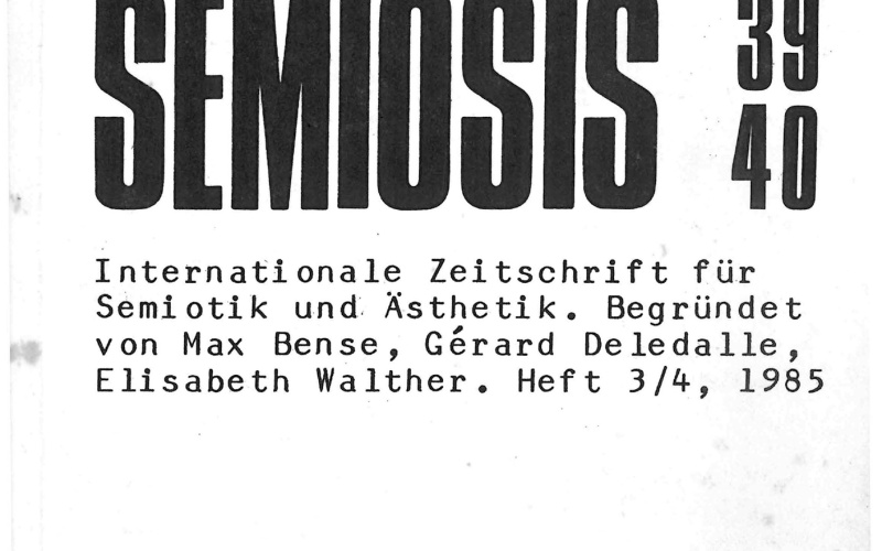 Cover der Zeitschrift »Semiosis«: schwarze Schrift auf weißem Grund