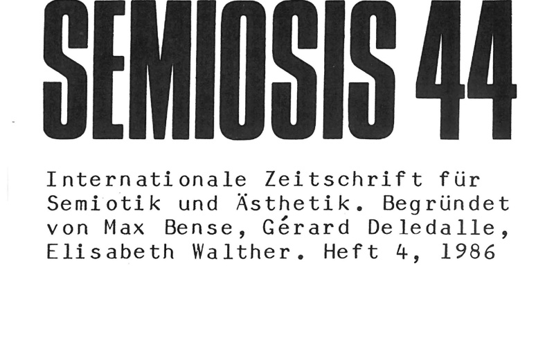 Cover der Zeitschrift »Semiosis«: schwarze Schrift auf weißem Grund