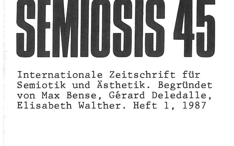 Cover der Zeitschrift »Semiosis«: schwarze Schrift auf weißem Grund