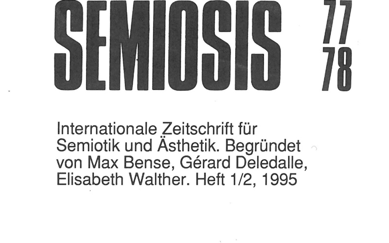 Cover der Zeitschrift »Semiosis«: schwarze Schrift auf weißem Grund