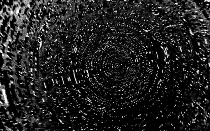 White structure on black ground