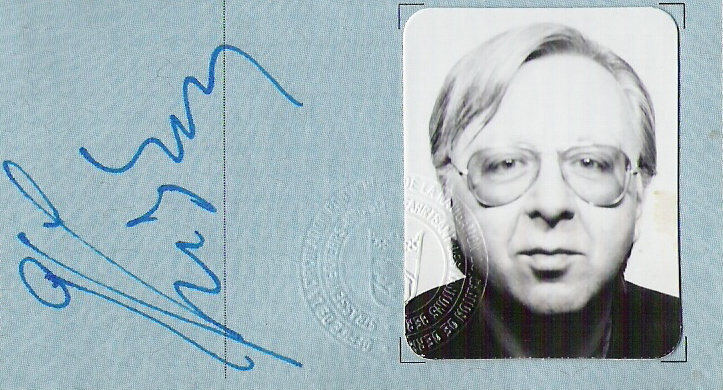 Signature and Pass Port Photo of Gerhard Johann Lischka