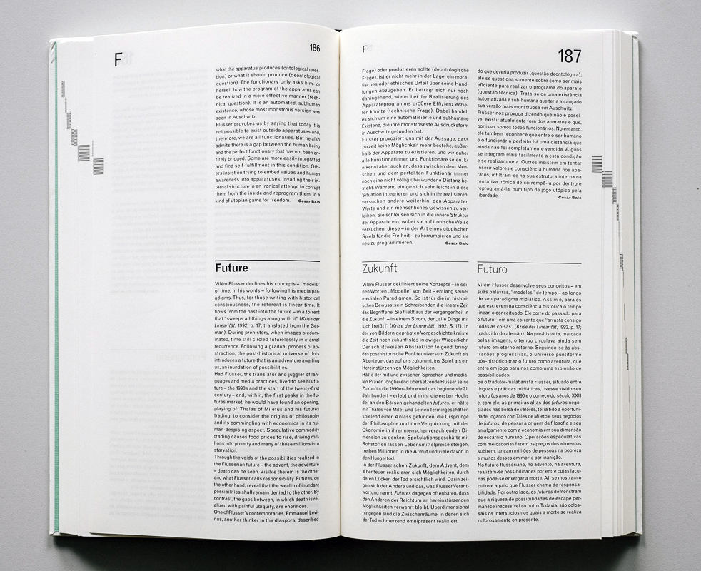 Blick in das aufgeschlagene Buch »Flusseriana«