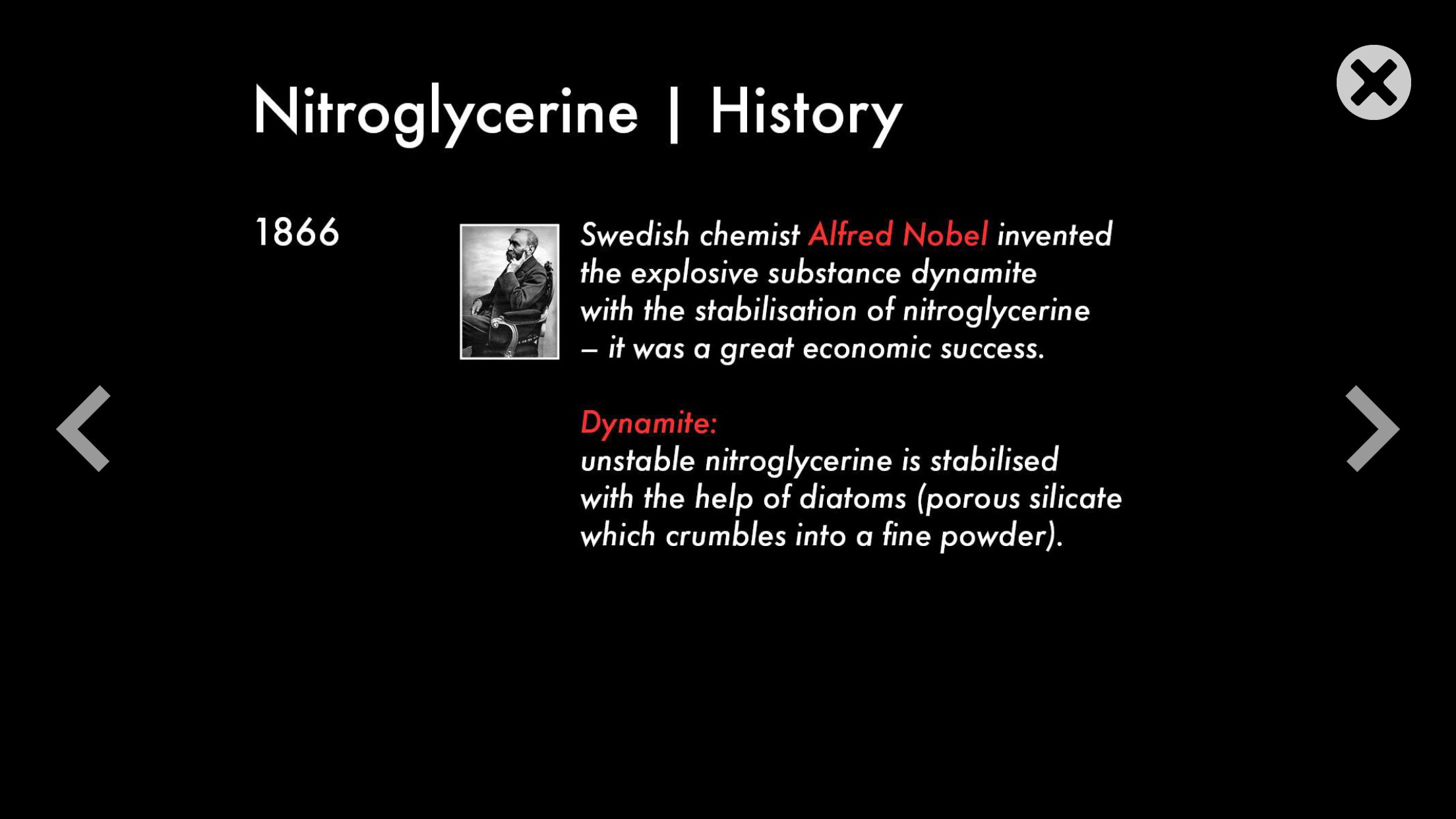 Screenshot der App »Molecules that Changed the World«