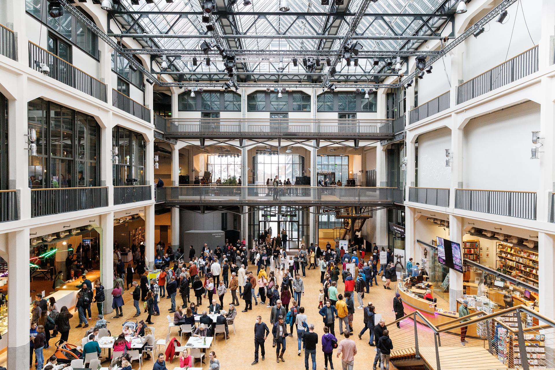 The foyer of the ZKM at the open house 2023