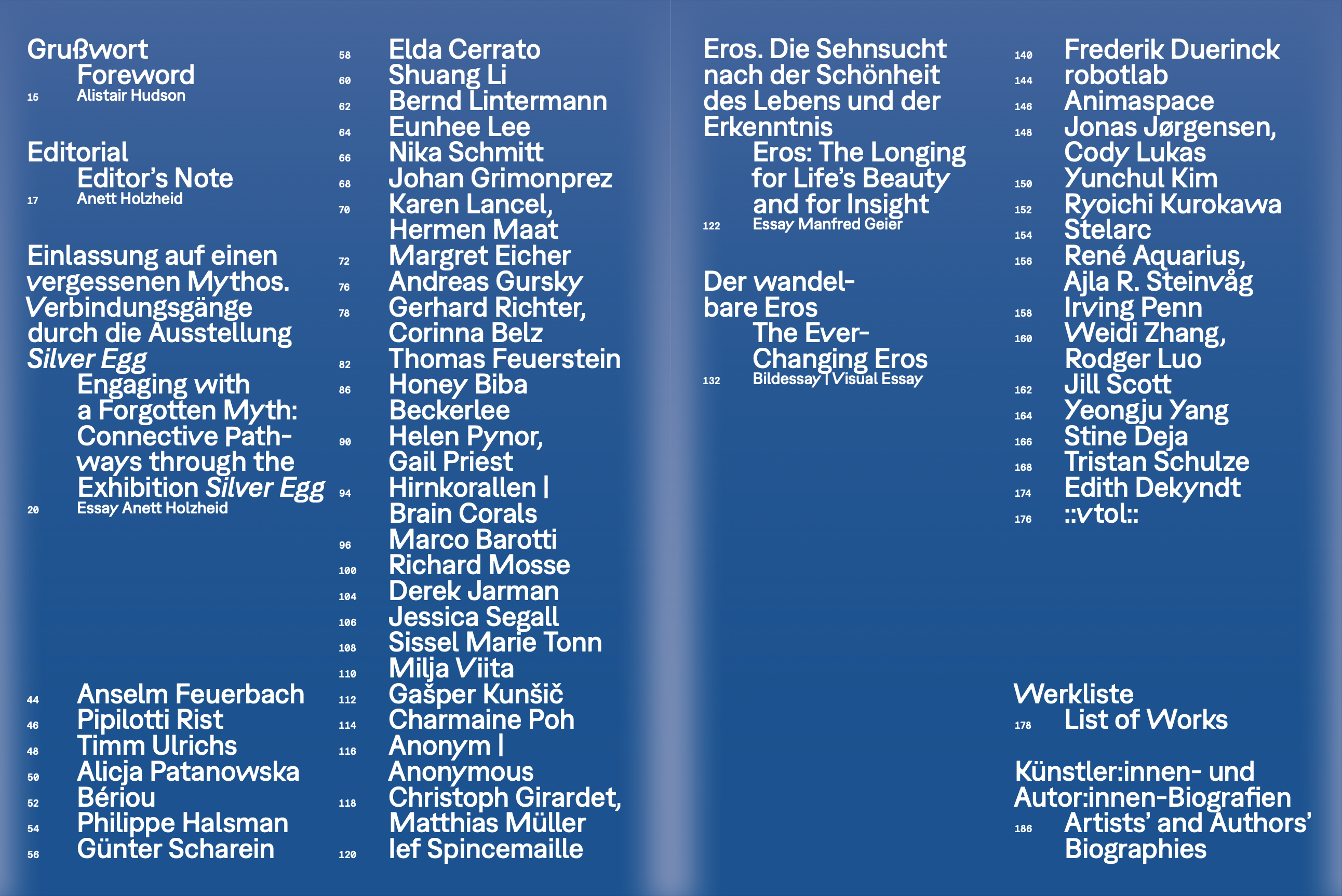 The picture shows a double page from the exhibition catalog.
