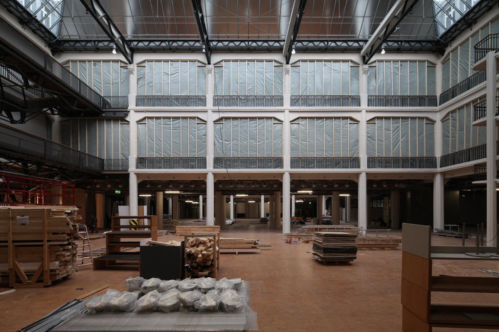 The atrium of the Media Museum as a construction site