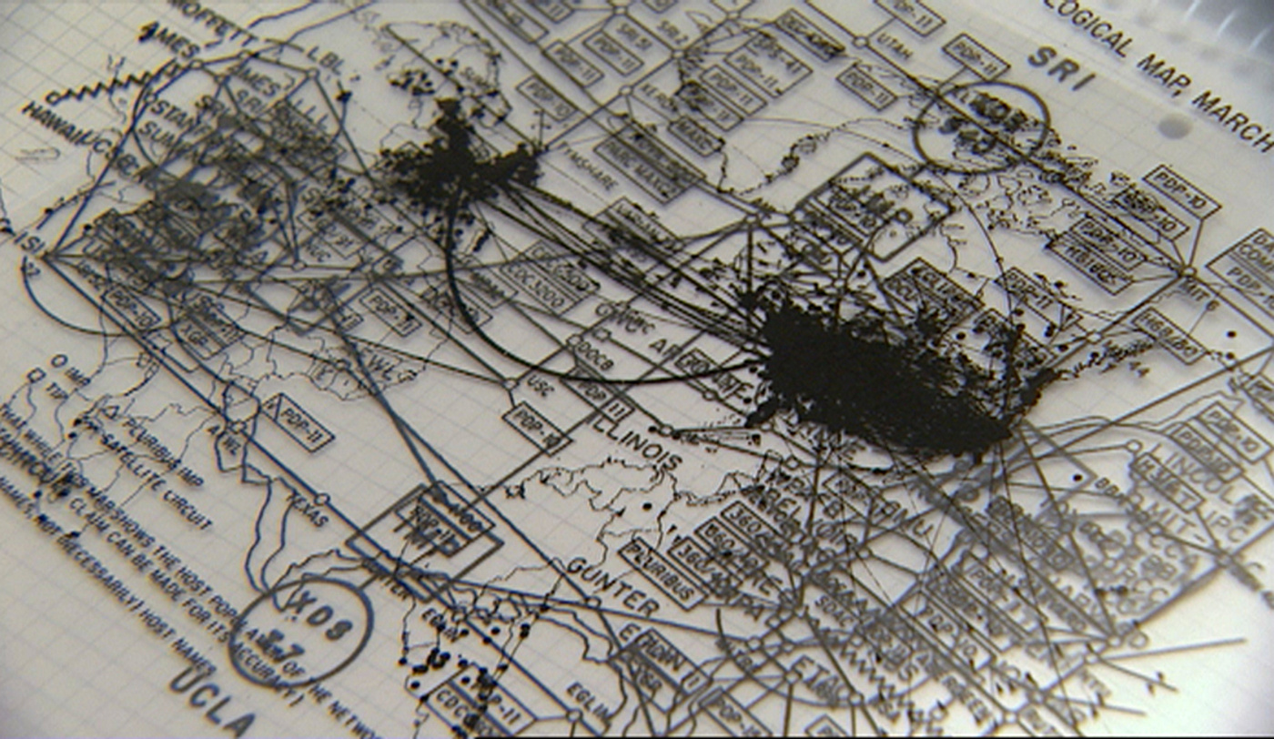 A network of lines on a map