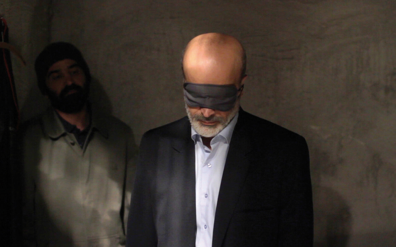 A man blindfolded