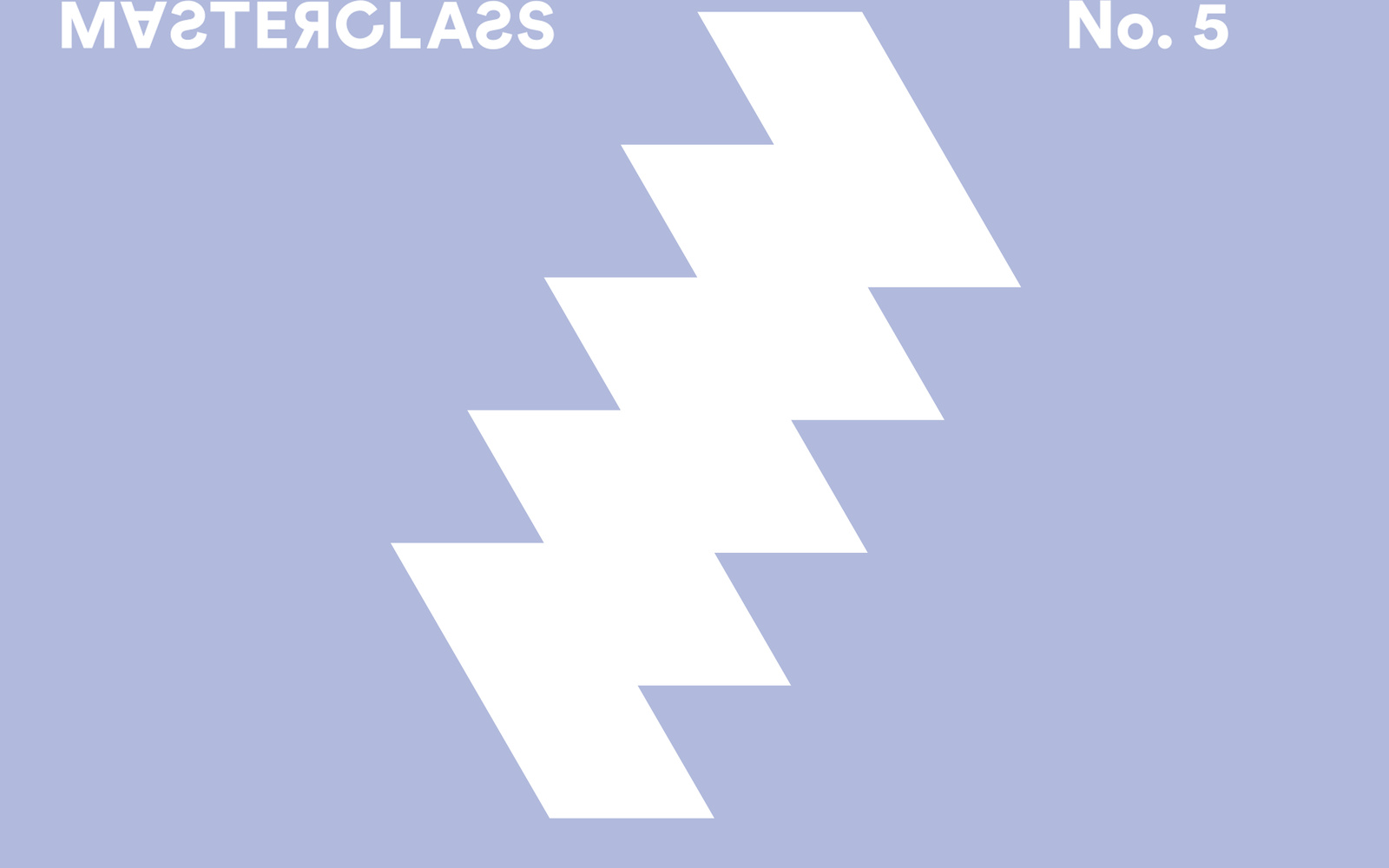 Blauer Hintergrund mit einem blitzförmigen Logo in Weiß, darüber der Schriftzug "Masterclass"