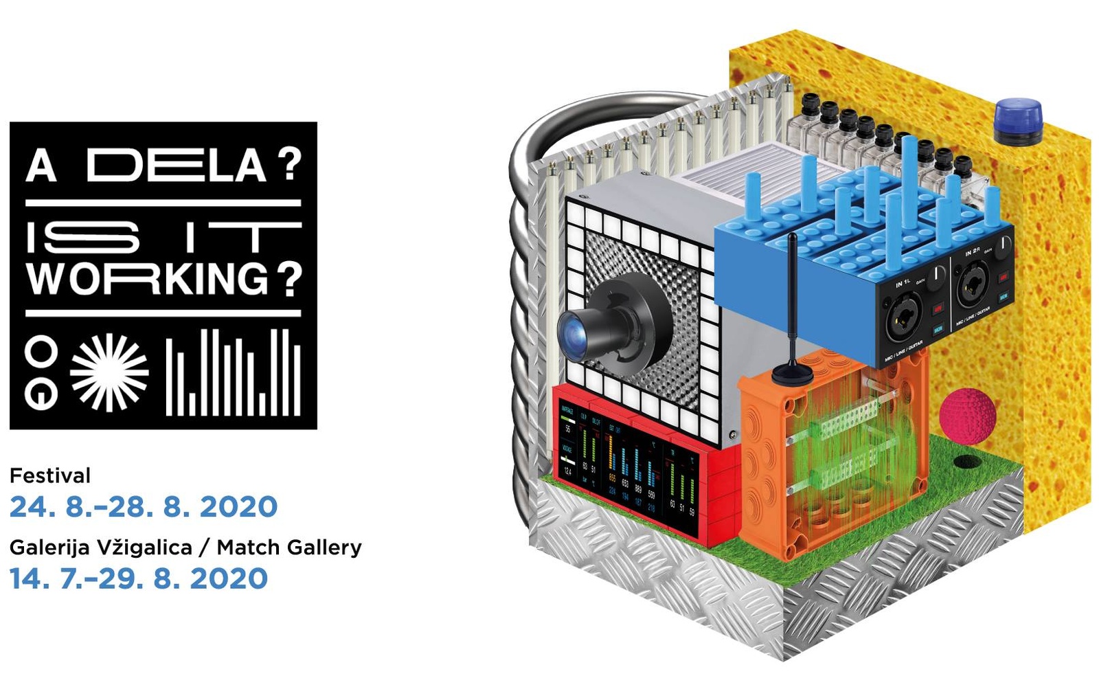 Die Grafik von »Is it working?«, eine Ausstellung der Match Galerie Ljubljana und des ZKM | Hertz-Labors