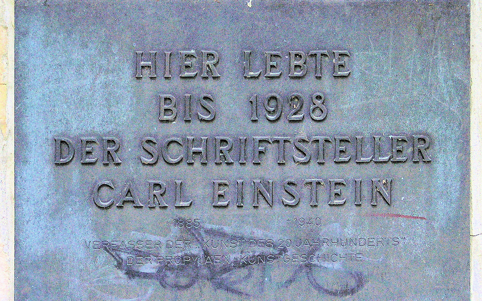Gedenktafel, Carl Einstein, Zeltinger Straße 54, Berlin-Frohnau, Deutschland