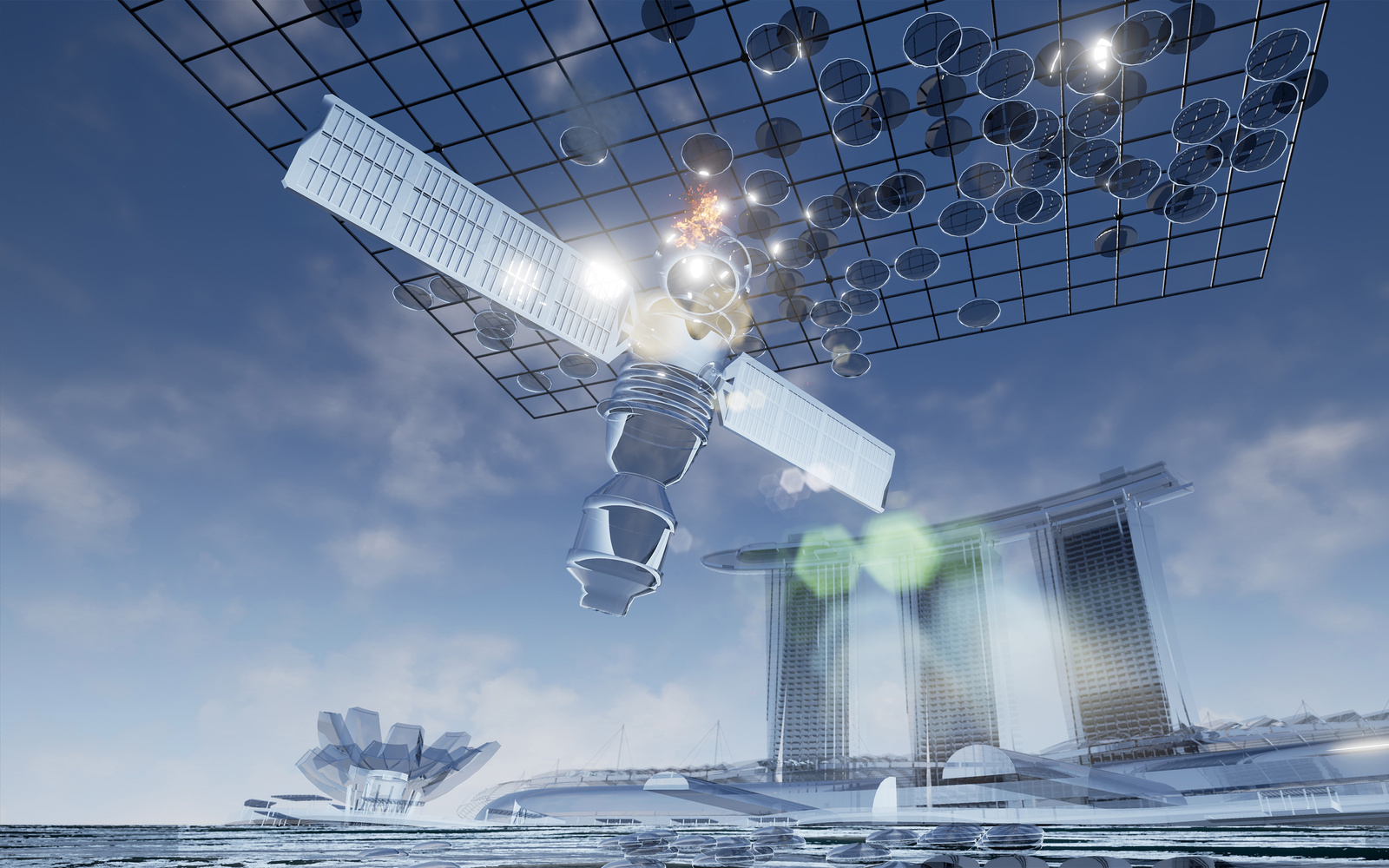 Screenshots aus dem futuristischen Film »Geomancer«, der im Jahre 2965 spielt