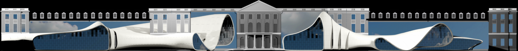 Entwurf eines Projection Mapping der Gruppe »URBANSCREEN« auf einer simulierten Schlossfassade 