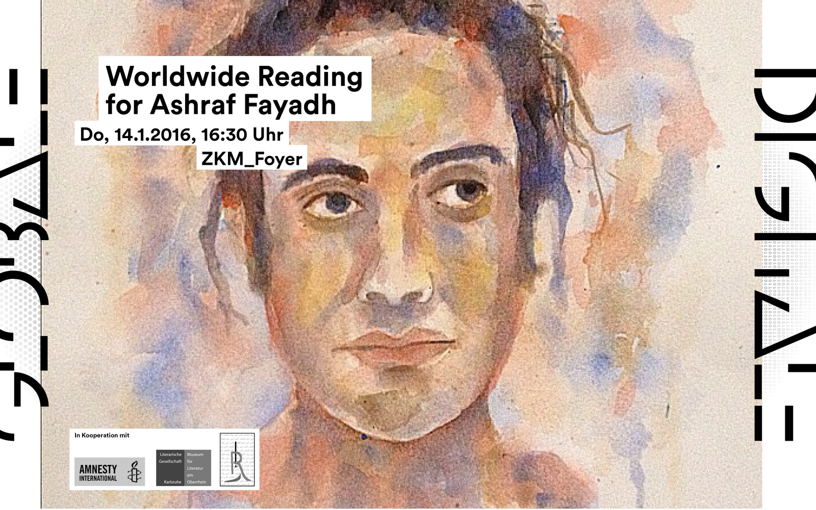 A portrait of Ashraf Fayadh