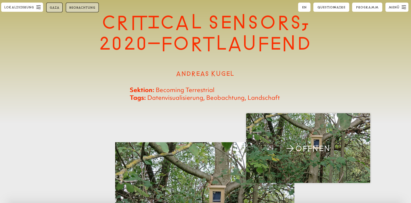 Screenshot »Critical Zones« Ausstellung 