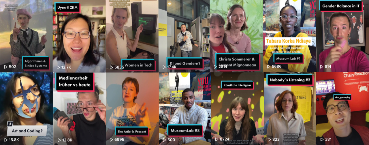 Zu sehen ist eine Collage aus TikTok-Videos des ZKM