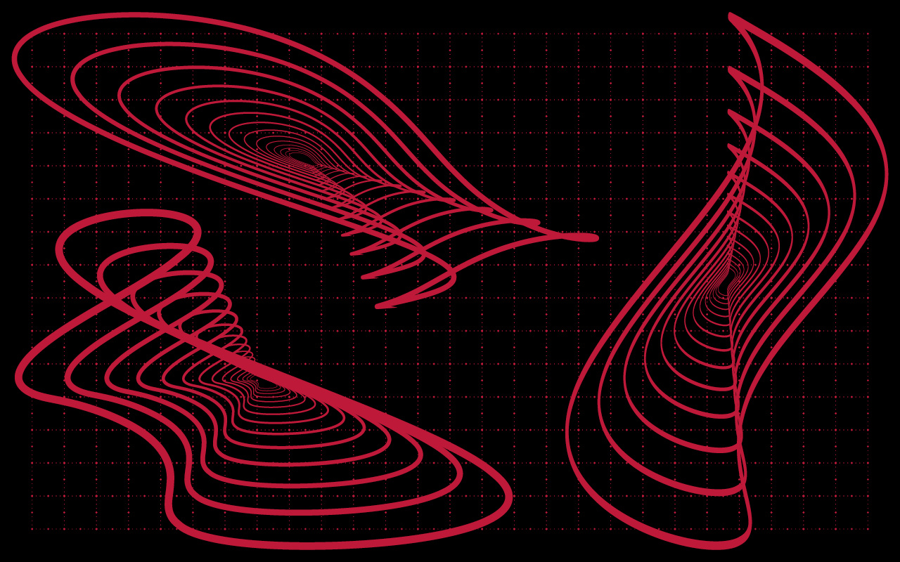 Der Banner hat einen schwrzen Hintergrund, auf dem sich rote Linien und Punkte befinden. In gelber Schrift steht geschrieben: Giga-Hertz-Preis 2022 für elektronische musik und klangkunst 26.11.2022.