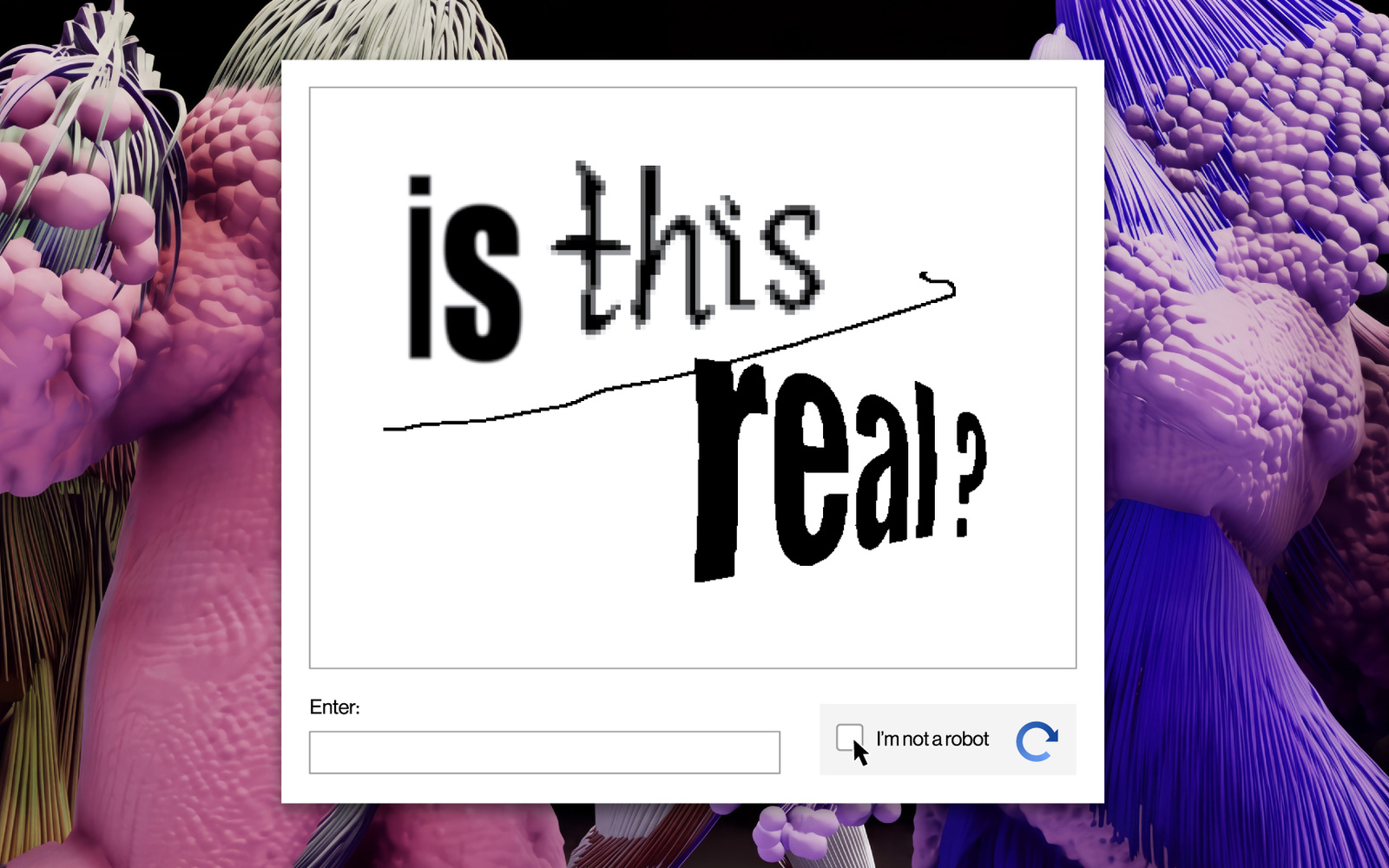 The image shows a picture with the text “is this real?”