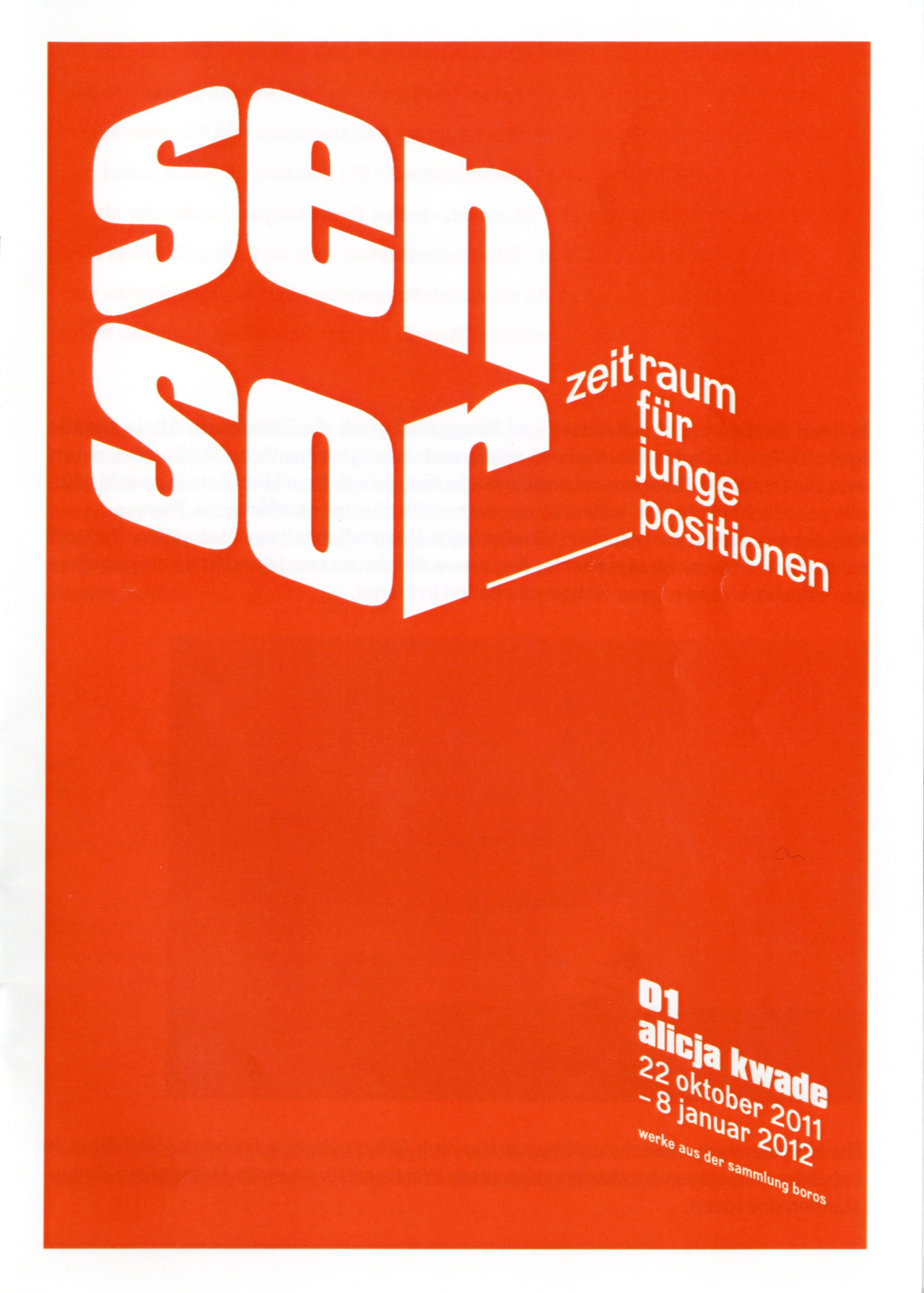 Cover der Publikation »Sensor. Zeitraum für junge Positionen. 01 Alicija Kwade«