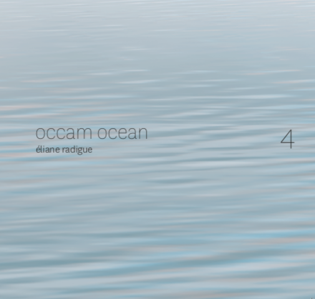 Image of a water surface as the cover of the audio CD titled »éliane radigue«