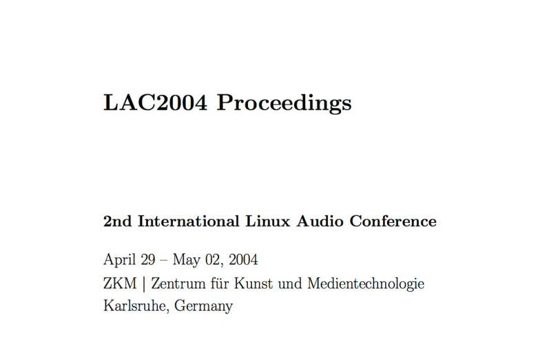 Cover of the publication »LAC2004 Proceedings«