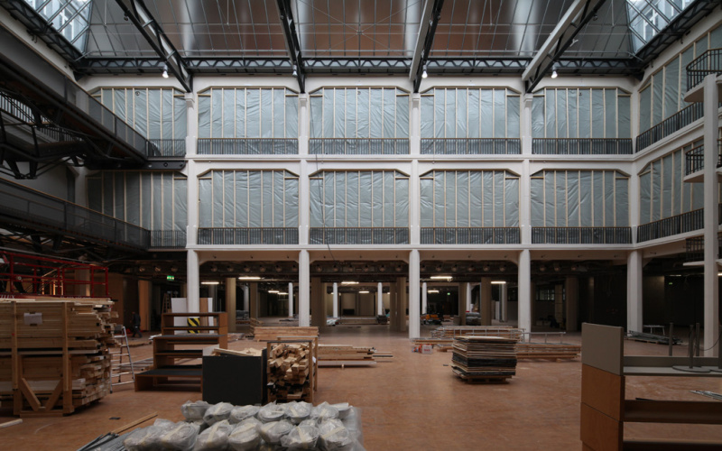The atrium of the Media Museum as a construction site
