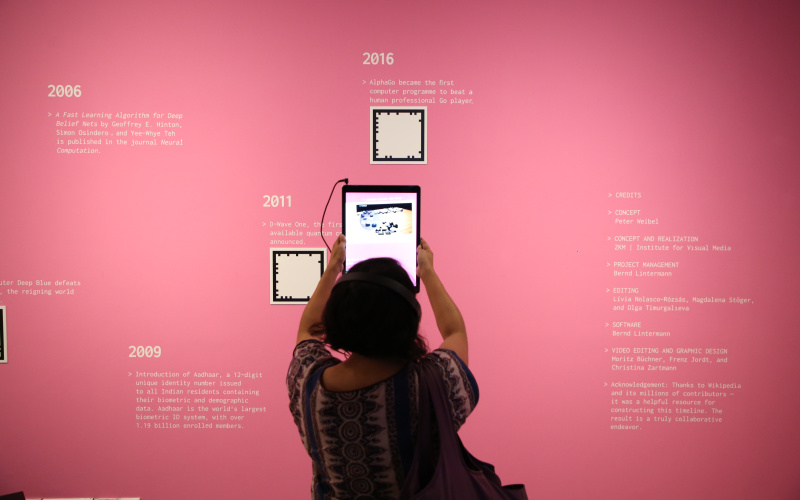 Blick in die Ausstellung »Open Codes. Digital Culture Techniques«, Mumbai.