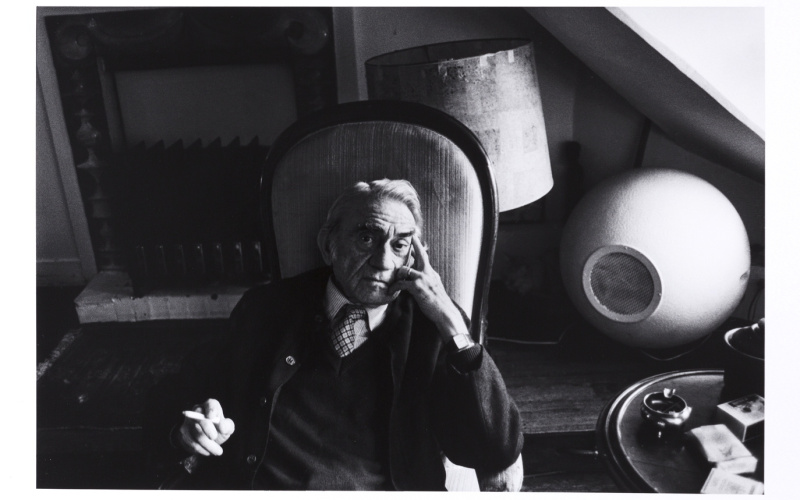 Pierre Schaeffer at home in Paris