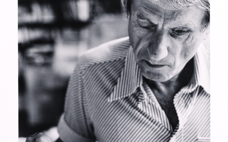 Iannis Xenakis at his studio in Paris