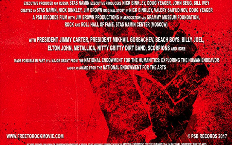 Zu sehen ist das Plakat des Filmes »Free to Rock«.