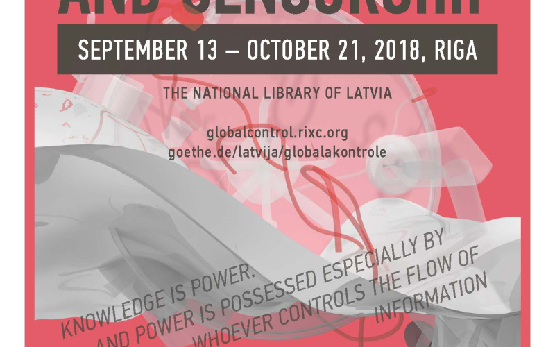 Ausstellungsplakat »Global Control and Censorship« in Riga 