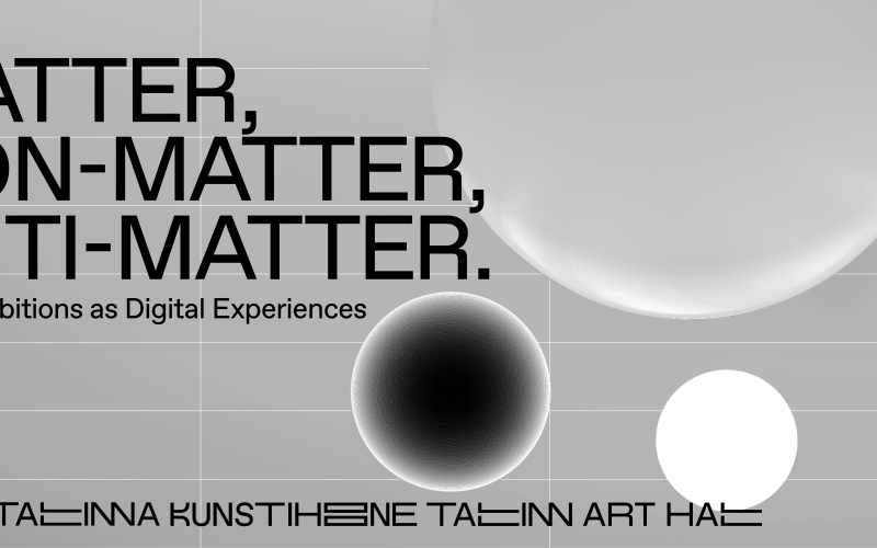 Zu sehen ist das Ausstellungsbanner »Matter, Non-Matter, Anti-Matter«