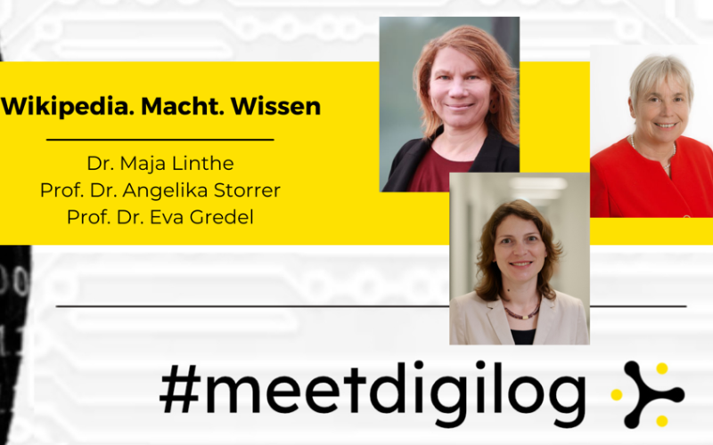 Zu sehen ist das Veranstaltungsbild von #meetdigilog »Wikipedia. Macht. Wissen«