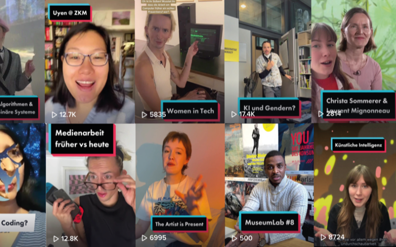 Zu sehen ist eine Collage aus TikTok-Videos des ZKM