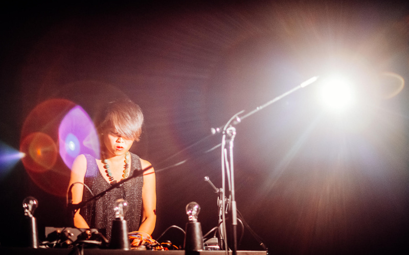 Viola Yip during a sound performance