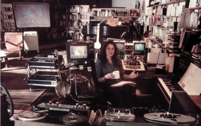 Laurie Spiegel in the studio
