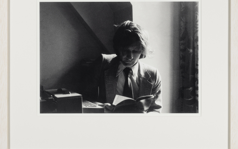 Ian Sommerville, mathematician, close friend, and collaborator of Burroughs and Gysin during their 1960s’ Paris, Tanger and London activities, sitting at WSB’s writing desk in apartment #18 at Dalmeney Court, in March 1973