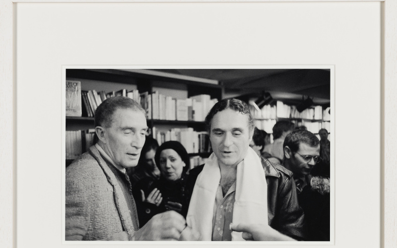 Brion Gysin and  poet John Giorno at an evening at Books &amp; Company, on the occasion of the Xerox-book launch of Brion and WSB’s Scrapbook no. 3, during the Nova Convention, in New York in 1978