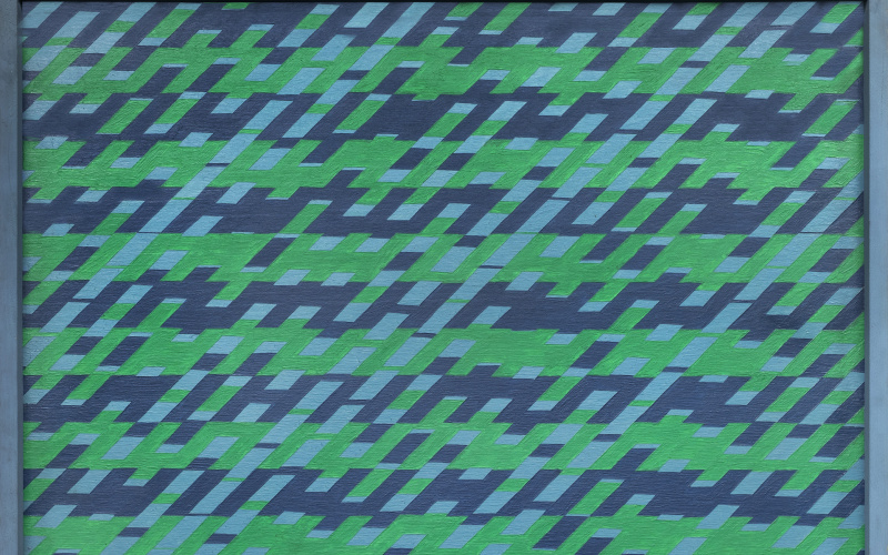 horizontale und diagonale reihe in blau und grün