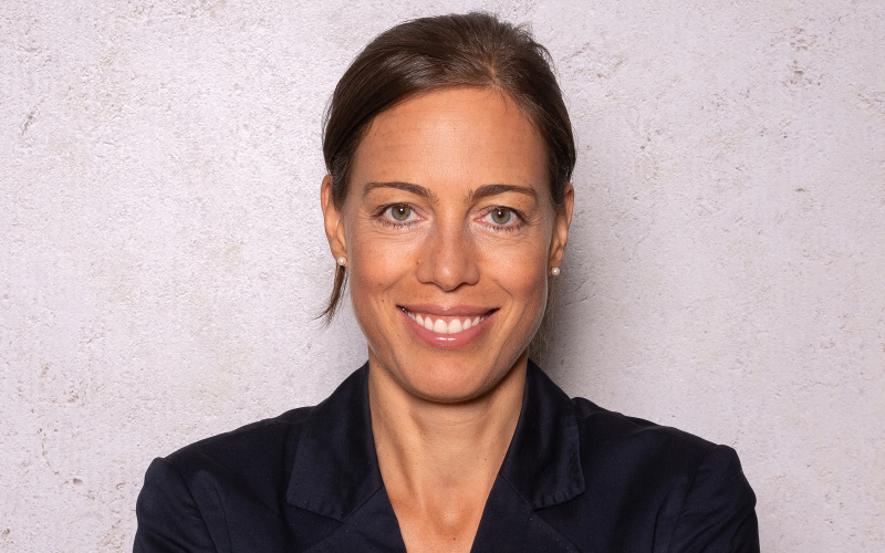 Portrait of Ursula Ströbele in a black top