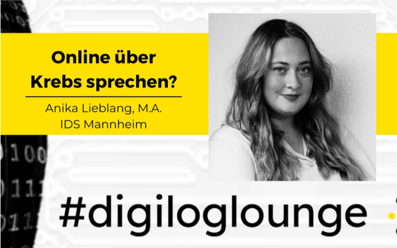 Zu sehen ist das Veranstaltungsbild der Digiloglounge mit Anika Lieblang 