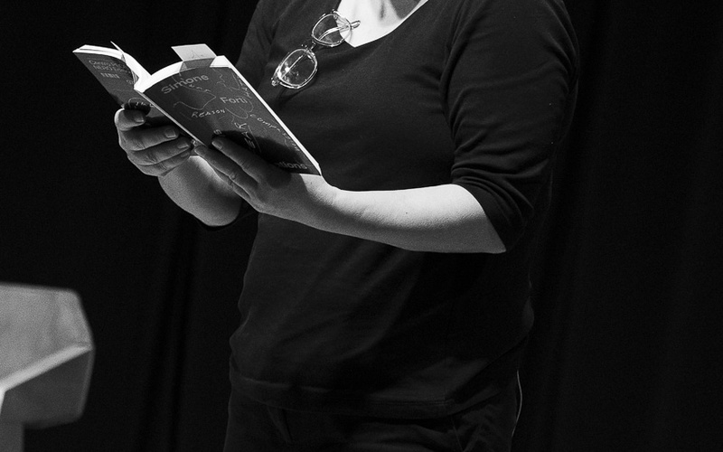 A portrait photo of Salomé-Voegelin is shown. 