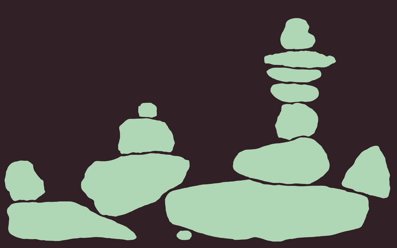 The image shows a graphic depicting a tower made of stones. 