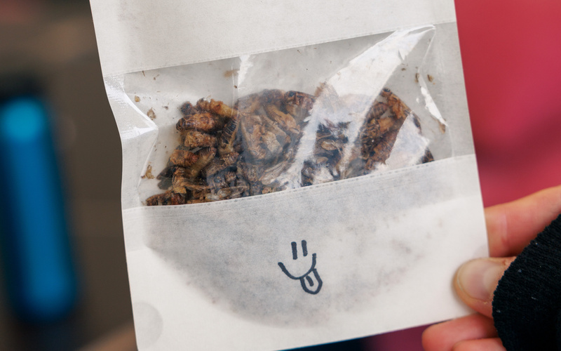 Zu sehen ist eine Verpackung mit der Aufschrift "Snack Grillen".