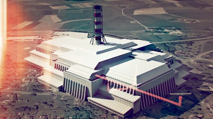 View on a futuristic building