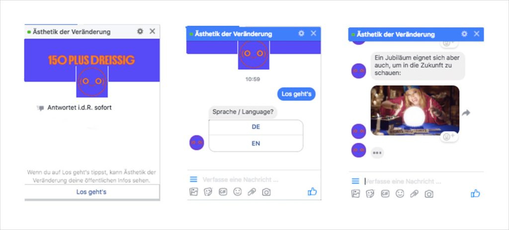 Chats im Facebook Messenger mit dem Chatbot Appliedguide in Wien 