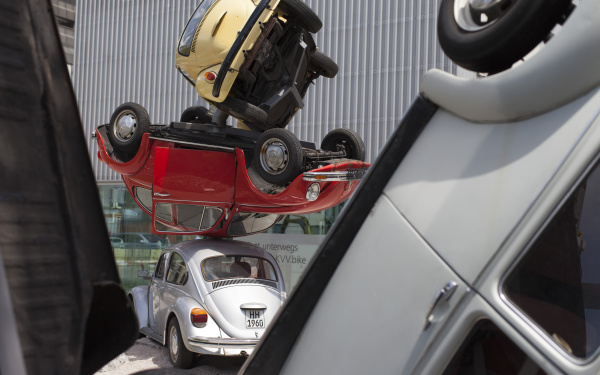 Stacked VW beetles