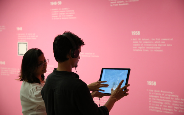 Blick in die Ausstellung »Open Codes. Digital Culture Techniques«, Mumbai.