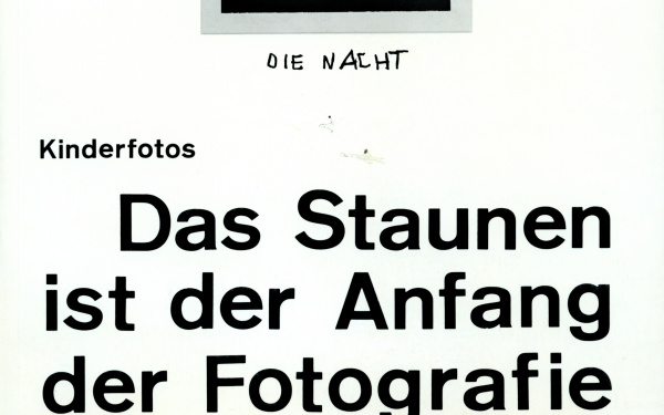 Dieter Hacker und Andreas  Seltzer (Hg.), Volksfoto. Zeitung für Fotografie. Kinderfotos. Das Staunen ist der Anfang der Fotografie, Nr. 5, 7. Produzentengalerie, Berlin, 1979.